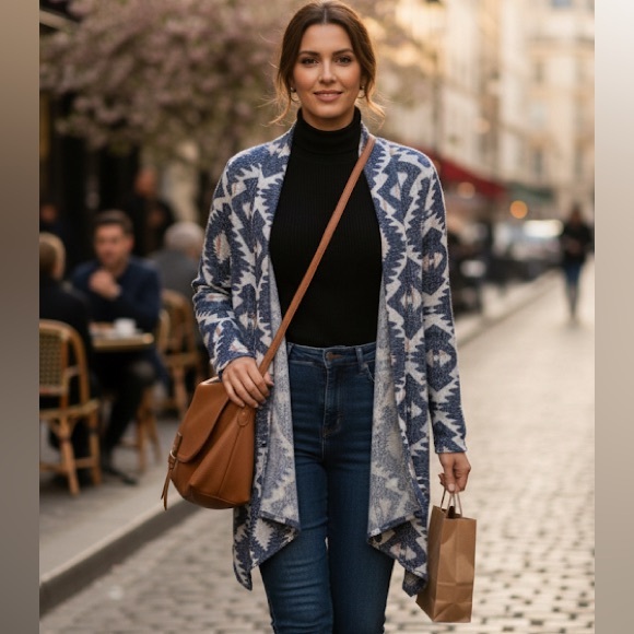 Love By Design Sweaters - Aztec Print Duster